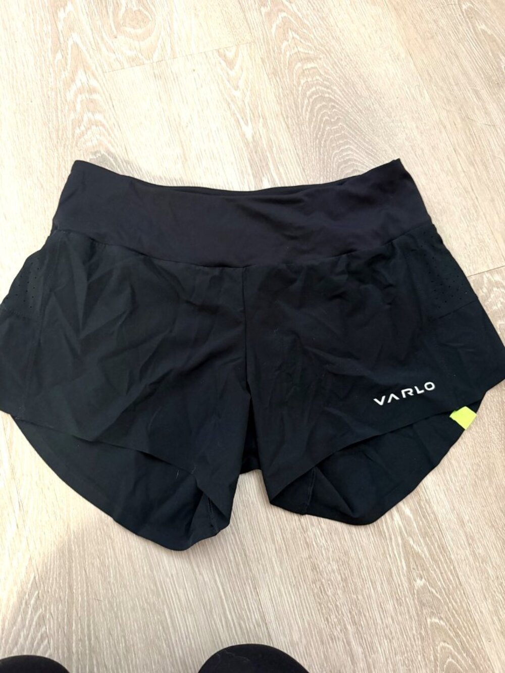 Varlo Women's Running Shorts Black Size M Zip Pocket Ventilated Like New